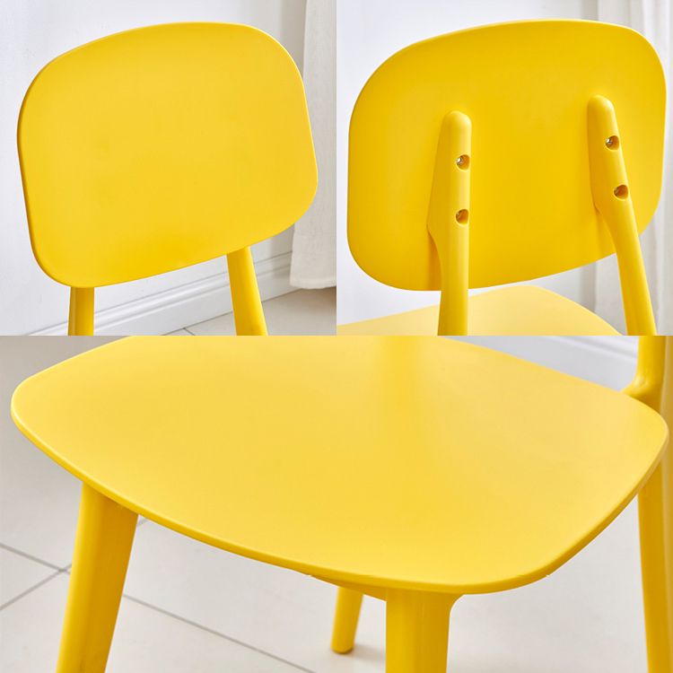 Chaises de salle à manger en plastique de style contemporain, chaise latérale arrière ouverte multicolore