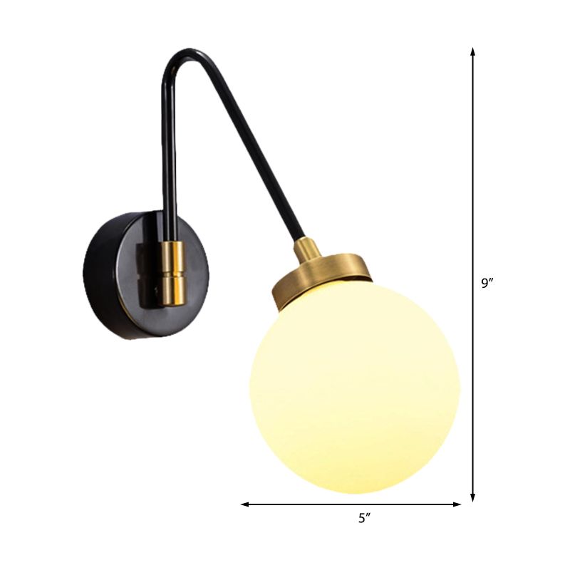 1/2 luci globali Monte a parete Global Light Mid Century Modern Opal Glass Wall Sconce in ottone