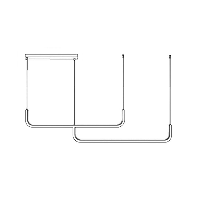 Linear Shape Pendant Lights Contemporary Style Metal Pendant Lighting Fixtures