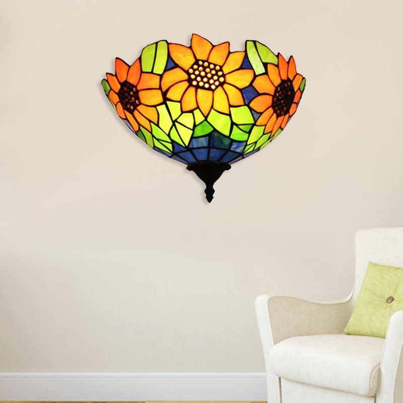 Sunflower Wall Mount Lighting Lodge Style 1 Head Wall Sconce Lighting for Corridor