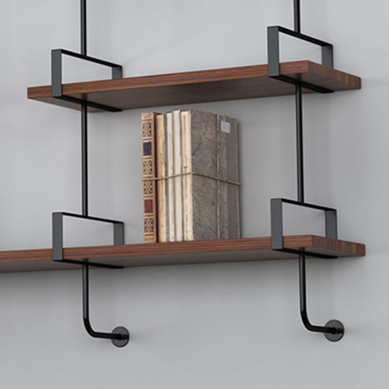 Floating Engineered Wood Bookshelf Industrial Closed Back Bookcase