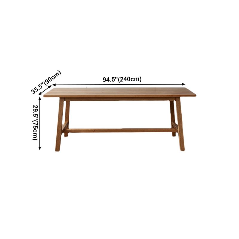 Modern Pine Wood Indoor Table for Restaurant Rectangle Dining Table with Trestle Base