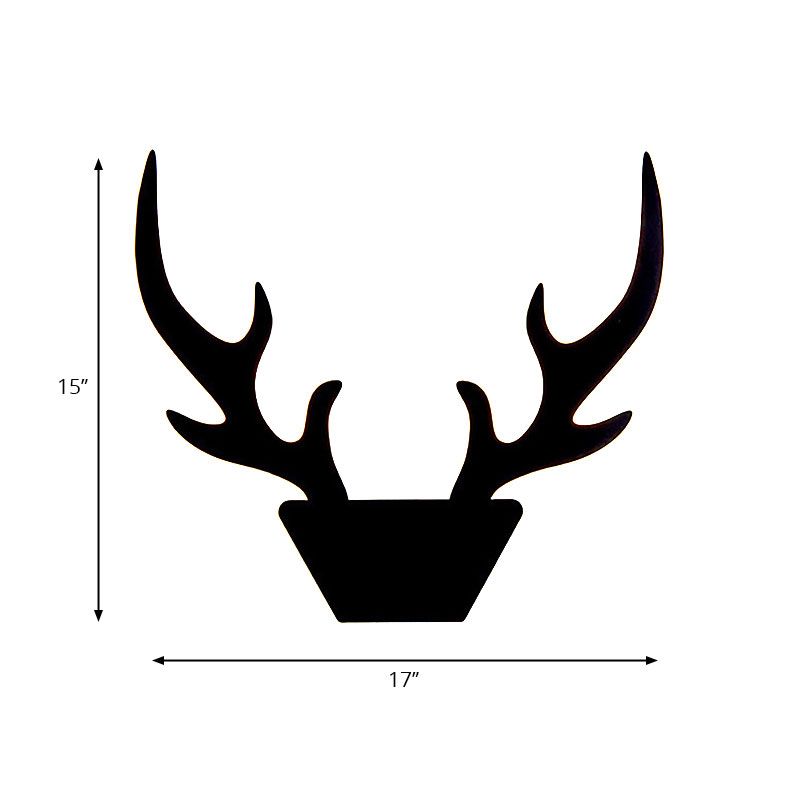 Antlers Acrylic Sconce Light Fixture Art Deco LED White/Black Wall Mounted Lamp in Warm/White Light