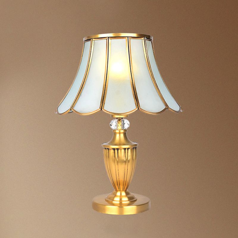 Lámpara de noche de tono de campana de latón vidrio biselado vintage 1 bombilla de la sala de estar iluminación