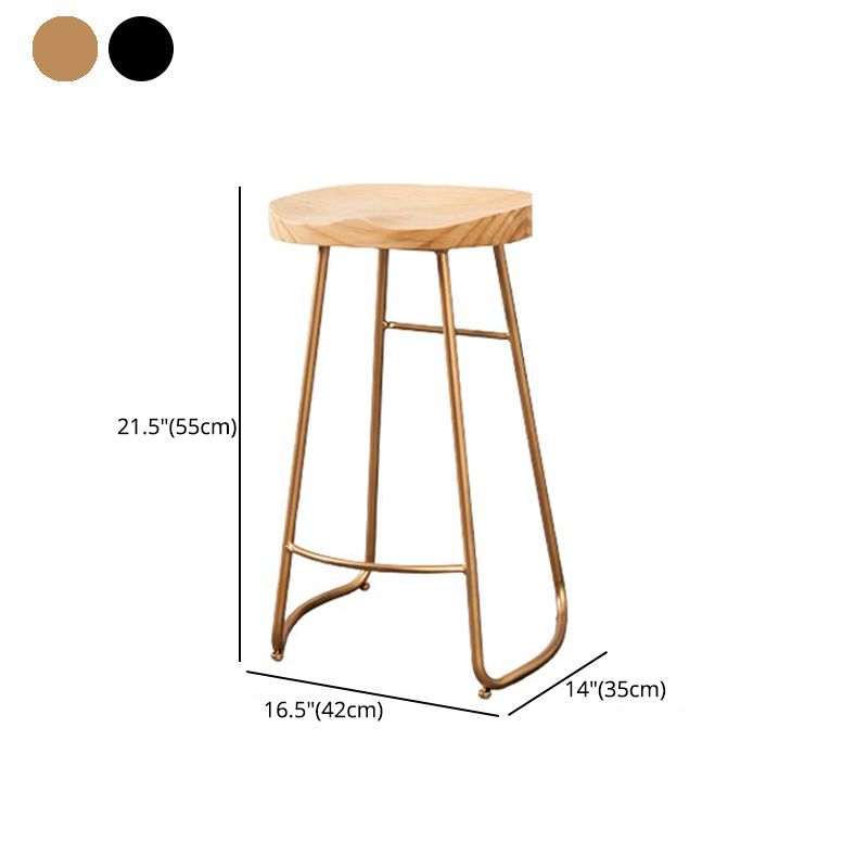 Contemporary Rectangle Bar and Counter Stool Wood Stool with Sled Base