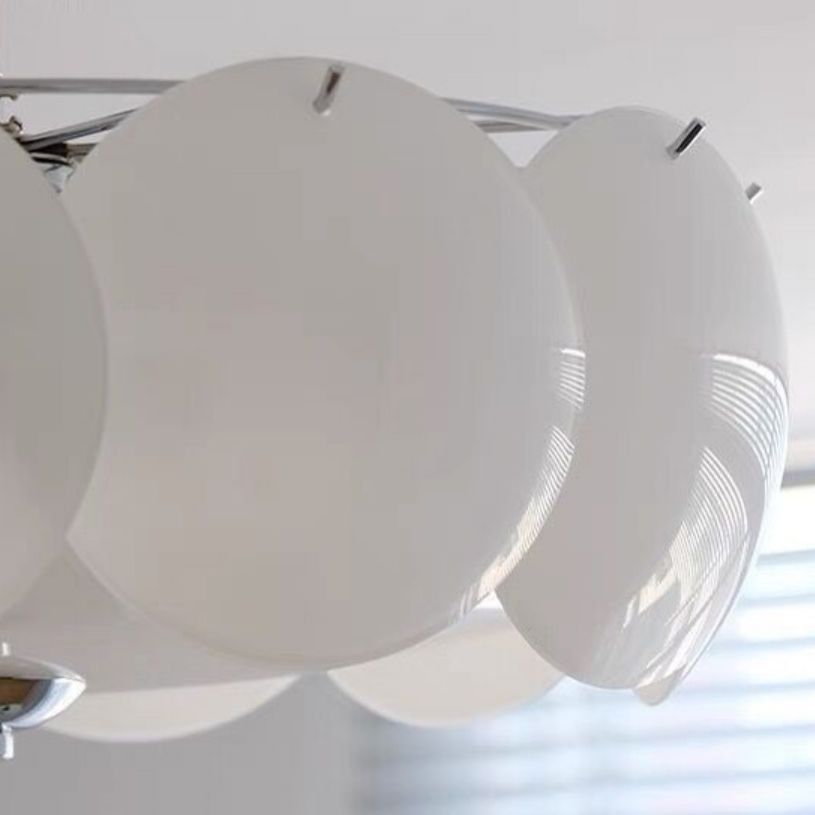 Modern Ceiling Lamp White Glass Shade Flush Mount Light Fixture