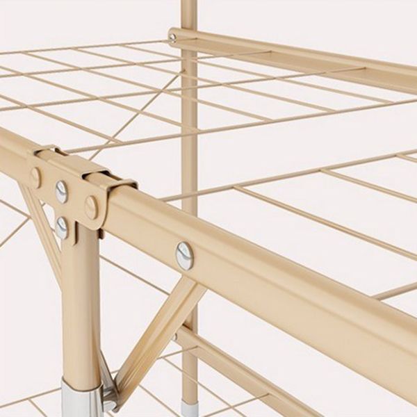 Contemporary Folding Wardrobe Armoire Gold Steel Frame Wardrobe