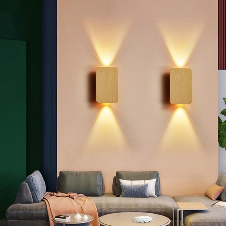 Estilo minimalista moderno rectangular arriba y abajo LED LED Splach Metal luces de apliquet