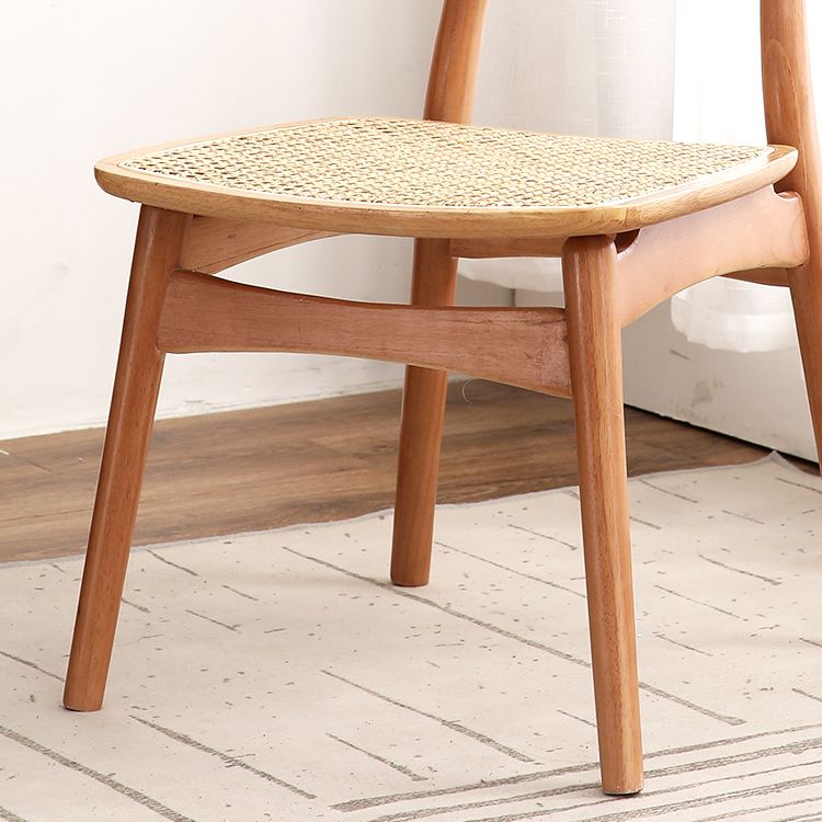 Chaises en bois d'hévéa de style tropical, cuisine, salle à manger, chaise latérale à dossier ouvert