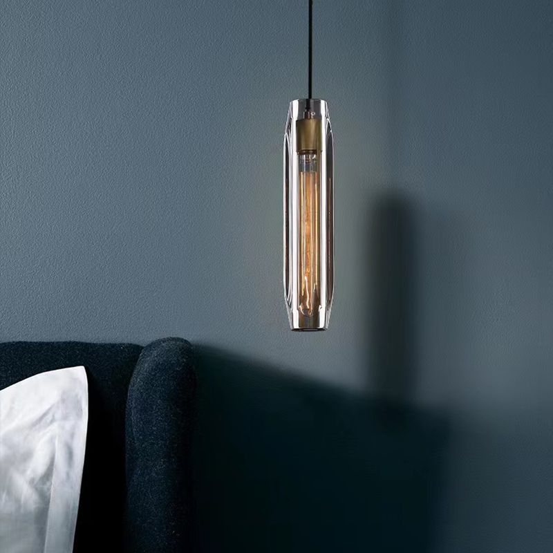 Modern Metal Wall Lighting Fixtures Cylinder Shape Wall Light with Crystal Shade