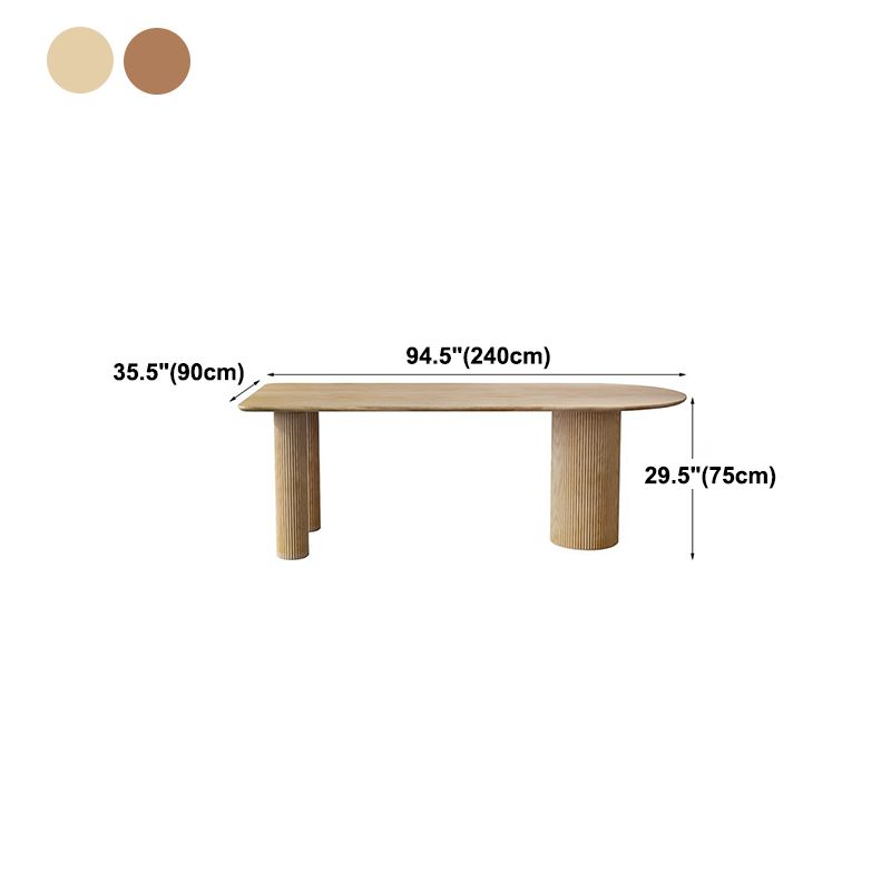 Contemporary Solid Wood Free Form Dining Table Pine Wood Top Dining Table with 3 Legs