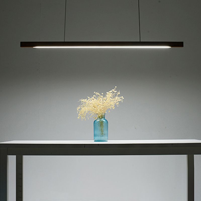 Nordic Style Strip Shape Island Light Wood LED Island Light for Living Room