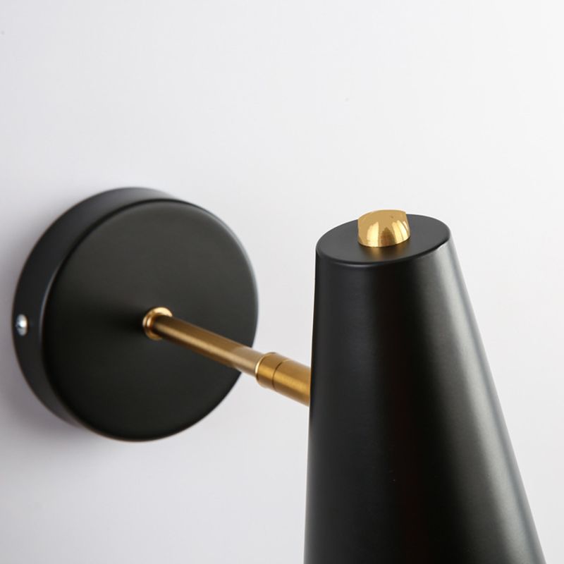 Cone Simplicity Metal 1 Light Wall Light Fixture in Black/White