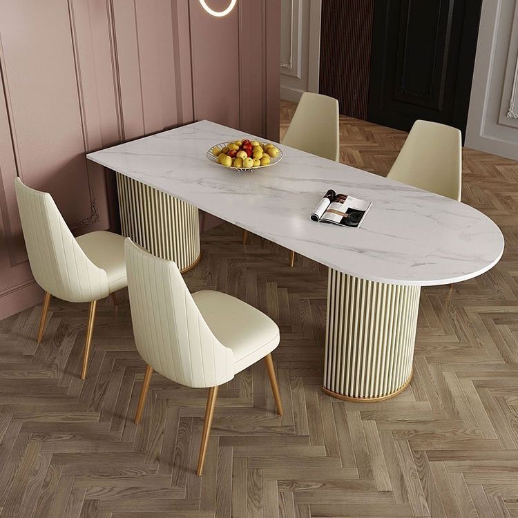 Traditional Luxury Dining Table White Top Specialty Dining Table for Home