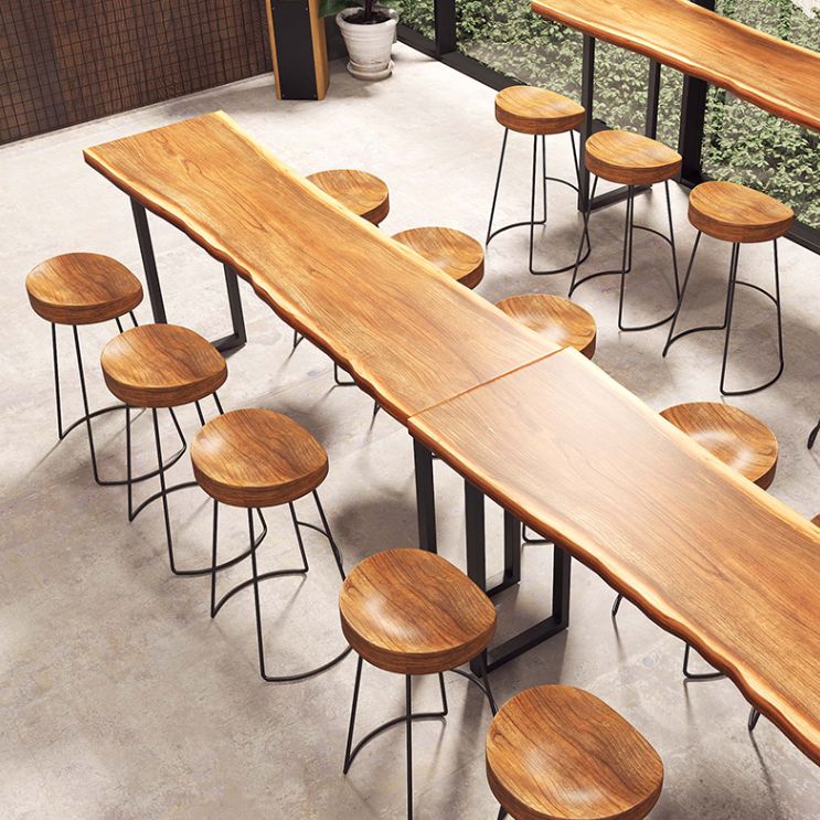 Modern Wood Counter Height Set 1/2/5 Pieces Indoor Natural Counter Set