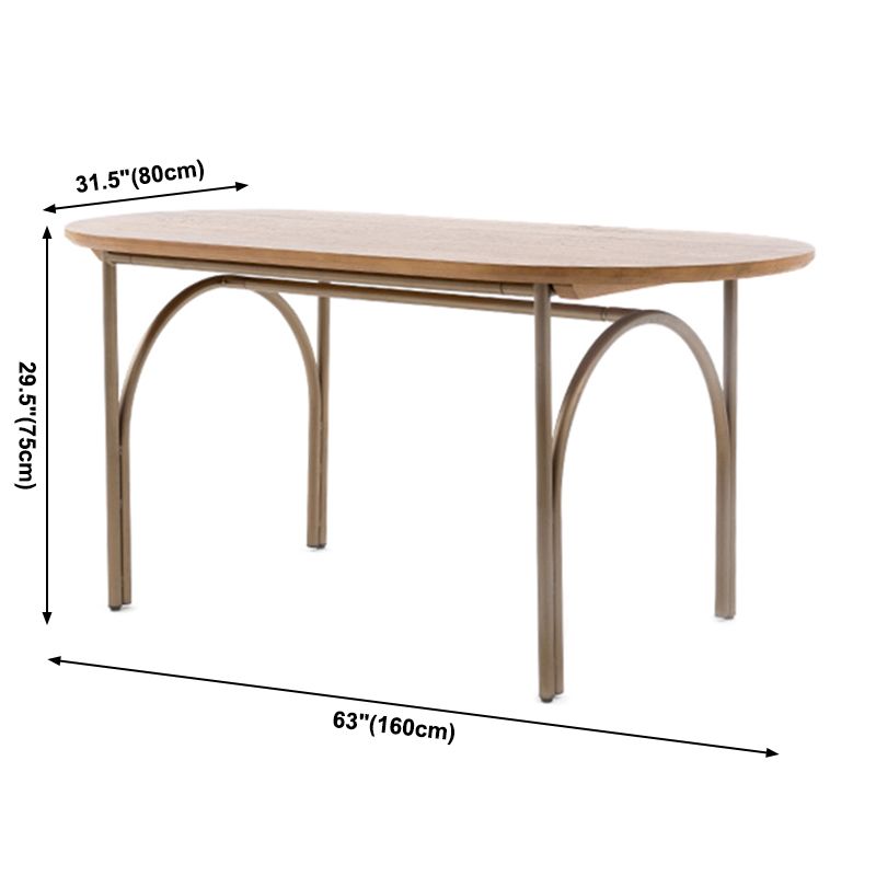 Moderner Stil Masster Holz Esstisch Brauner ovaler Tisch mit 4 Beinen für Esszimmer