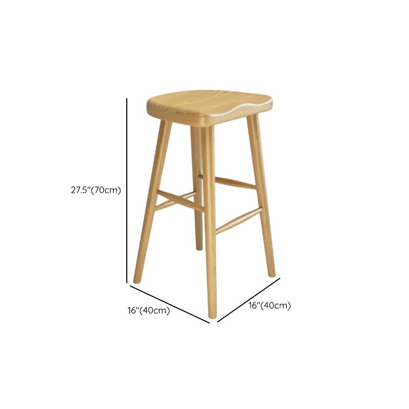 Contemporary Wooden Counter Height Stools Armless Bar Stool for Living Room