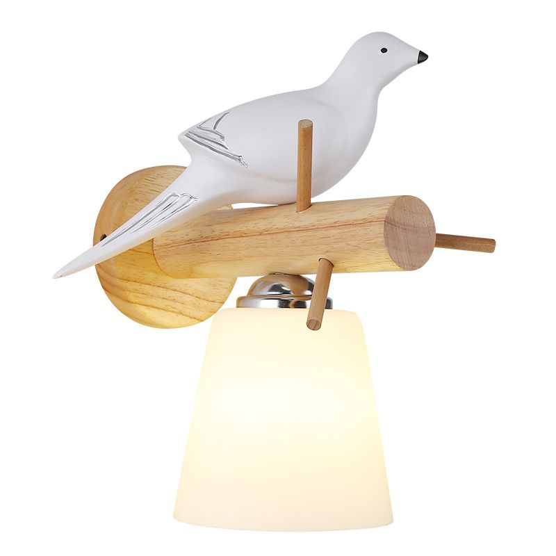 Lámpara montada en la pared de cono simplicidad posmoderna apliques de pared de madera para sala de estar