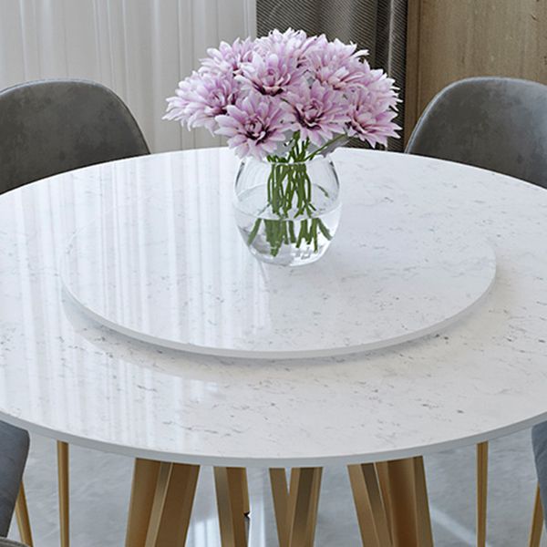 Glam 1/2/6/7 Pieces Dining Set Round Stone Dining Table for Dining Room