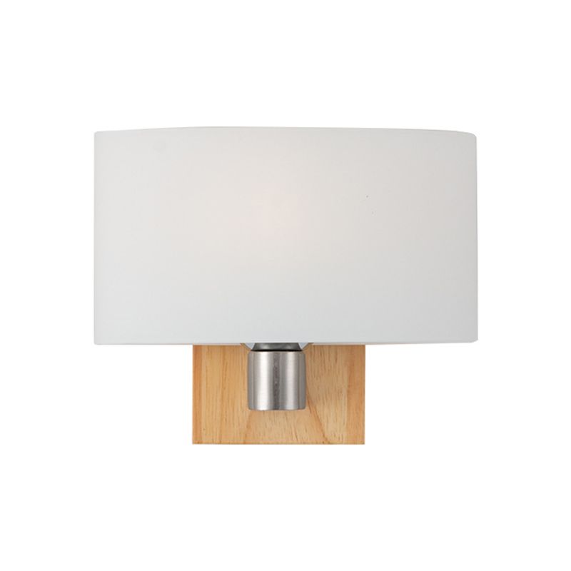 Lámpara de pared rectangular de madera en simplicidad moderna Luz de pared de hierro forjado con sombra de vidrio blanco