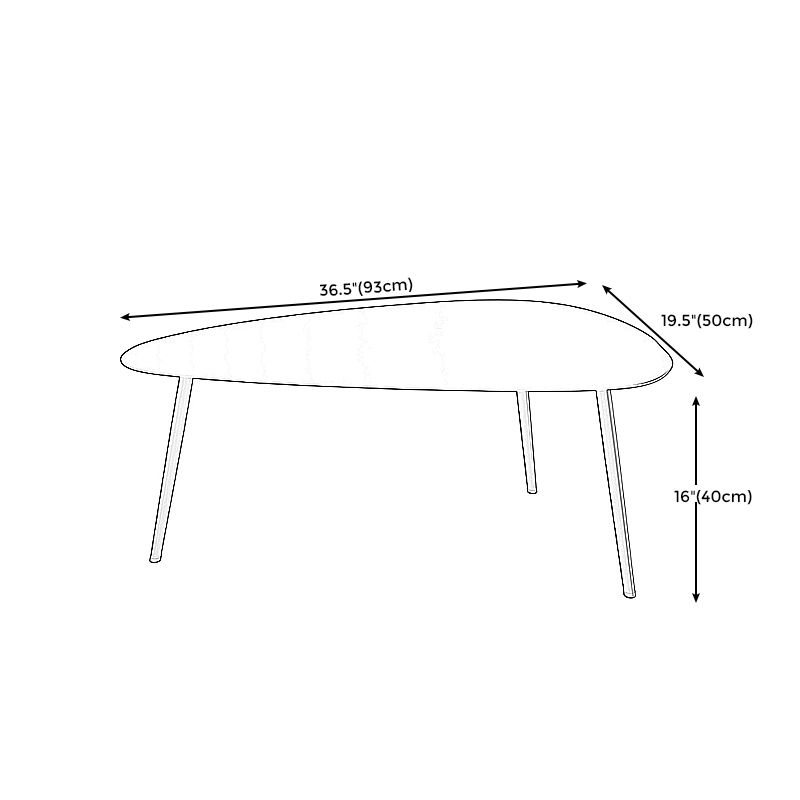 3 Legs Base Metal Black/white Base White/black Free Shape Coffee Table