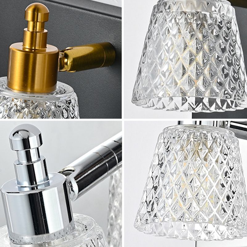 Modern Style Wall Light Sconce with Glass Shade for Washroom