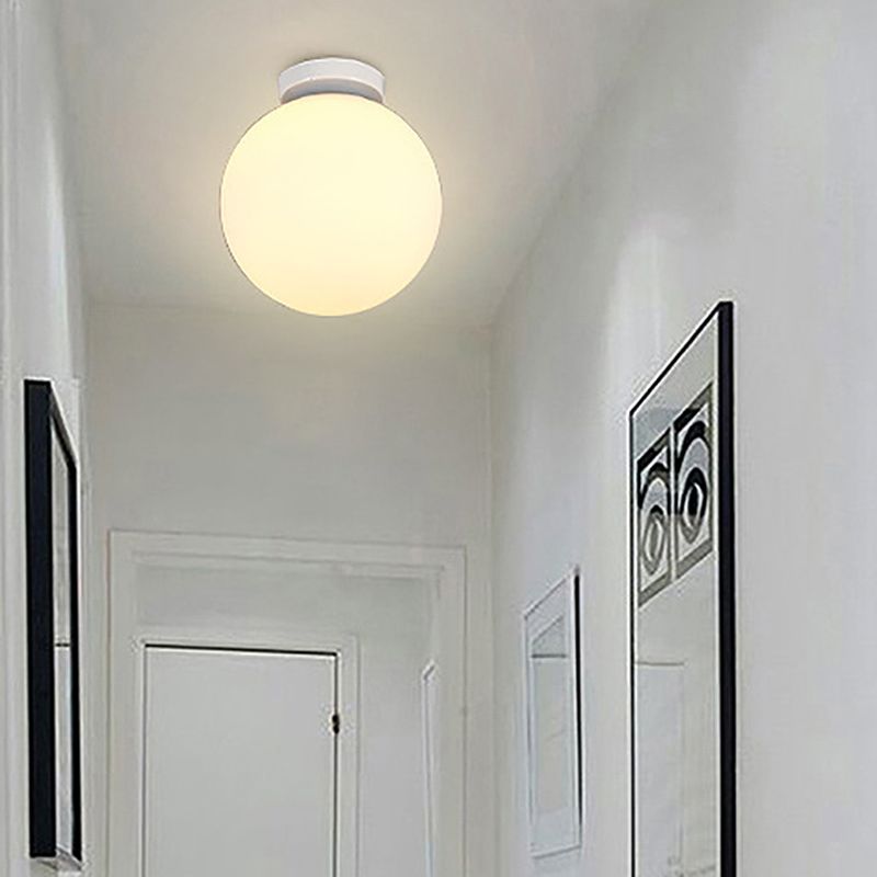 Plafonnier monté sur allée, plafonnier de style simple avec abat-jour en verre