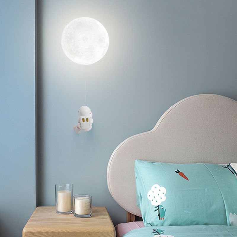 Children Metal Wall Light Flush Mount Globe Shaded Lighting for Foyer and Home