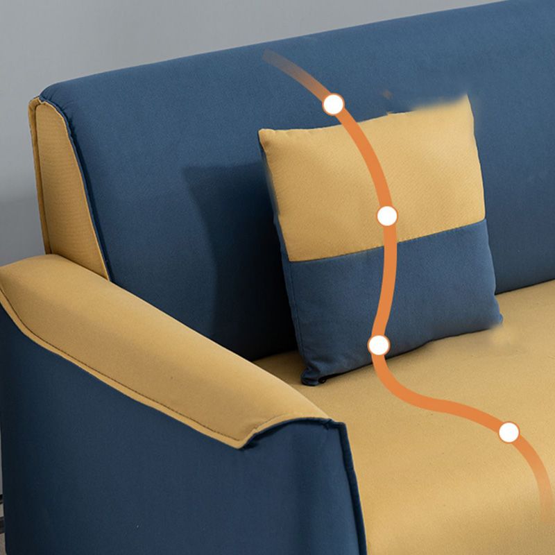 25.59" Wide Faux Leather Loveseat Scandinavian Flared Arm Sofa