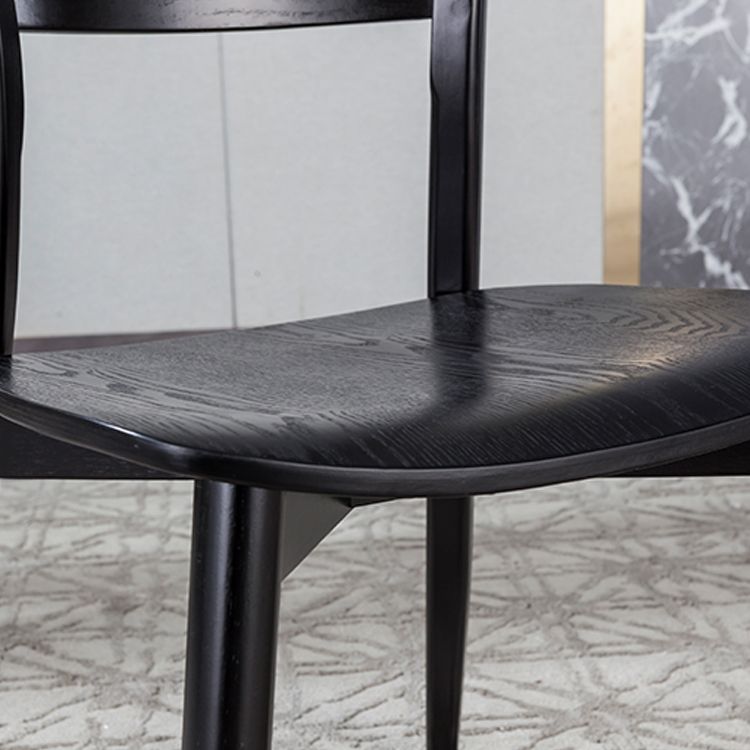 Industrial Home Open Back Chair Matte Finish Wood Dining Chair