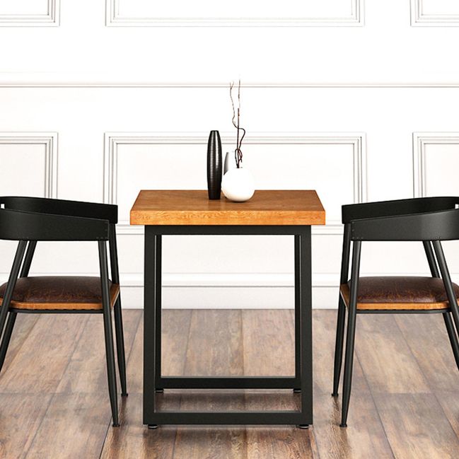 Industriequadrat Esstisch Kiefer Massivholz Tisch mit doppelter Sockel
