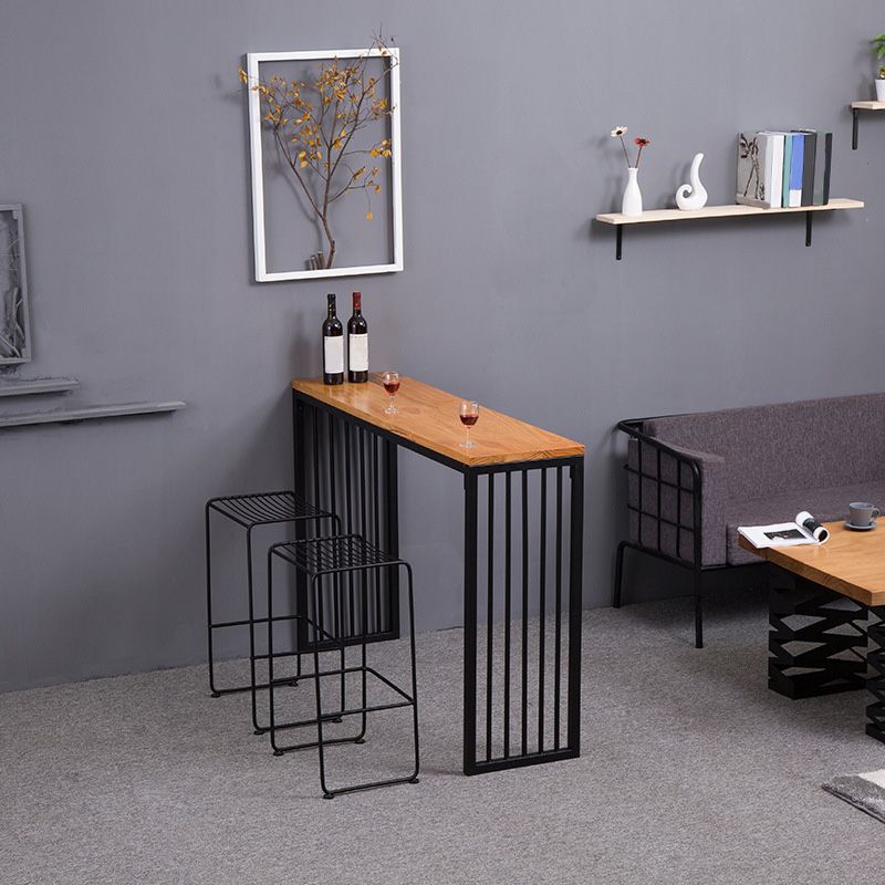 Modern Bar-height Table with Black Base 41.3-inch Height Table for Patio Use