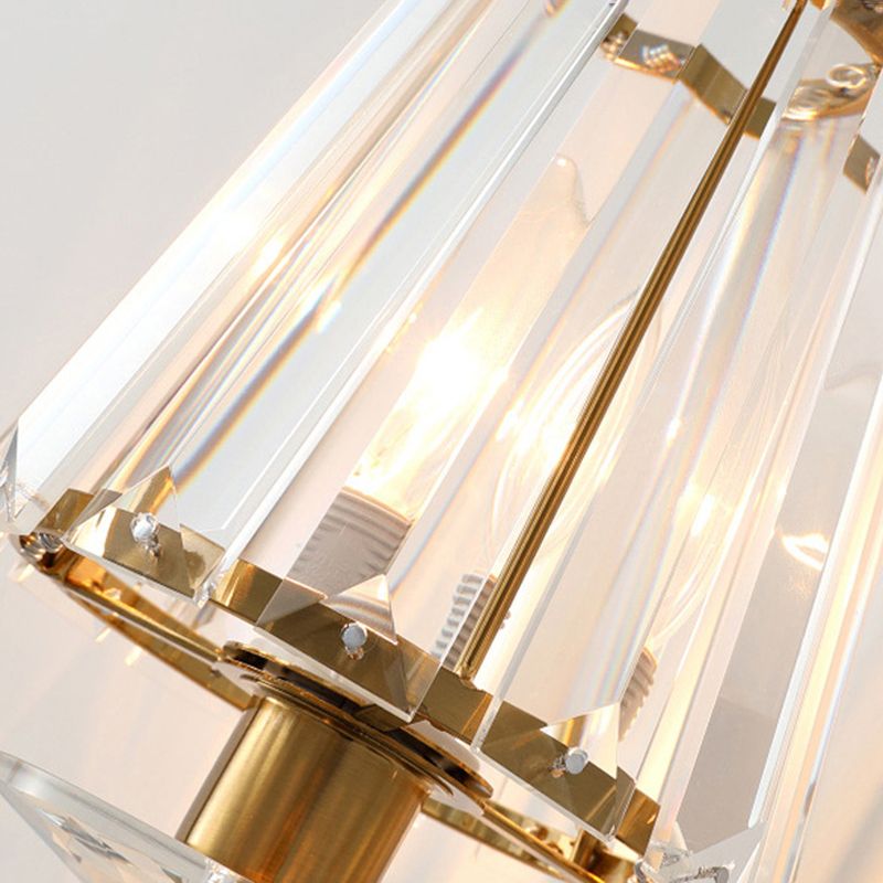 Crystal Cylindrical Wall Lamp in Modern Luxury Style Copper Single Wall Light for Interior Spaces