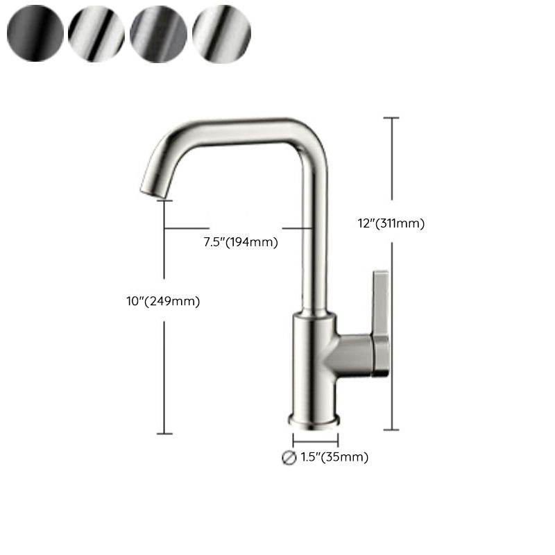 1 Hole Kitchen Faucet Metal High Arch Kitchen Sink Faucet with No Sensor