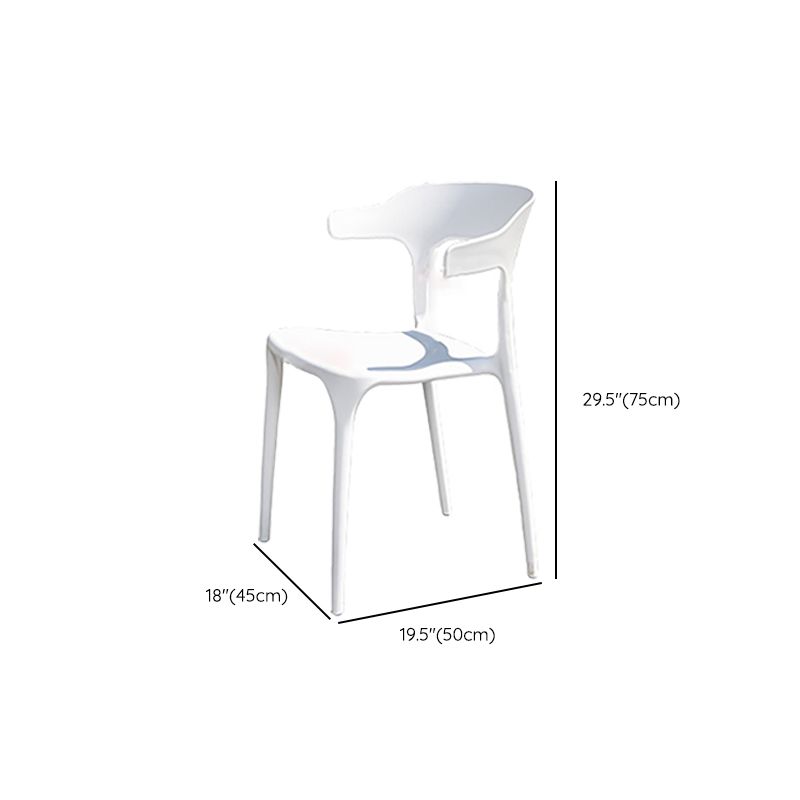 White Plastic Dining Side Chair Stacking Outdoor Bistro Chairs