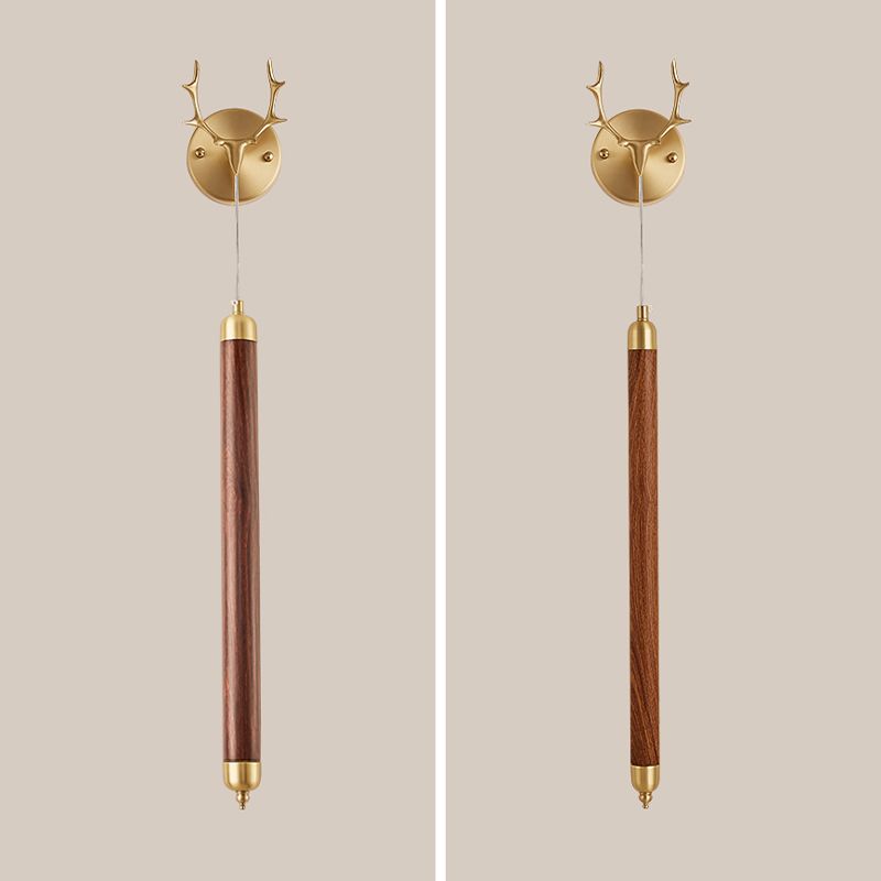 Modernism Wooden Shade Wall Lighting 1-Light Wall Mount Light for Foyer