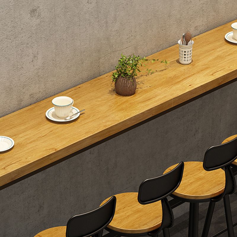 Industrial Bar Height Table Solid Wood Top Bistro Pub Table with Trestle Base