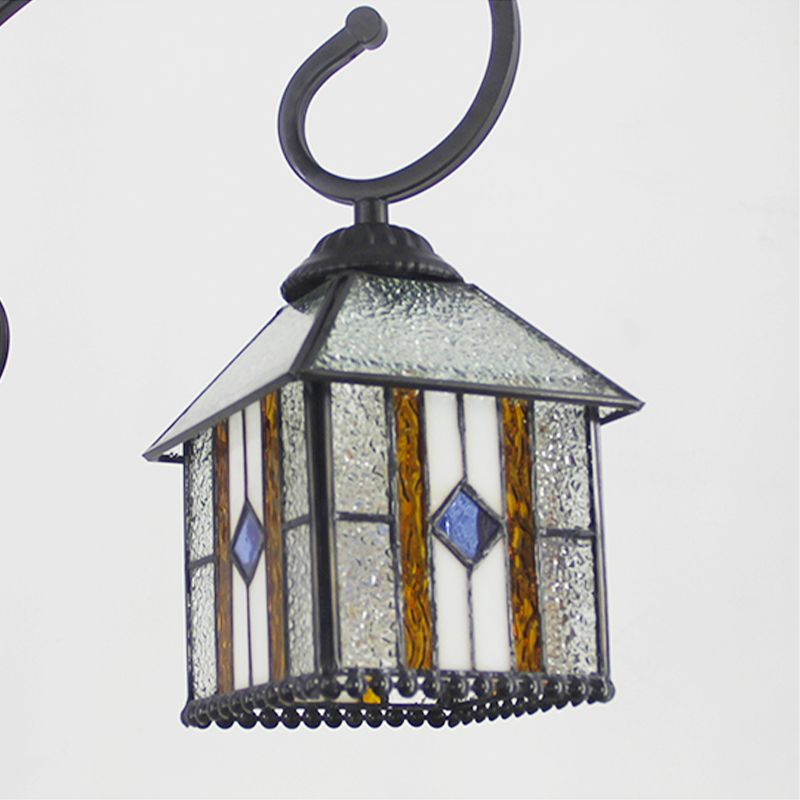 Exquisite Hanging Lodge Chandelier with Mermaid Stained Glass Pendant Light for Hotel