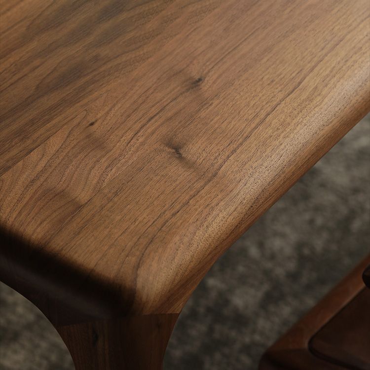 Industrial Dining Table Rectangular Table with Wooden Legs for Home Use