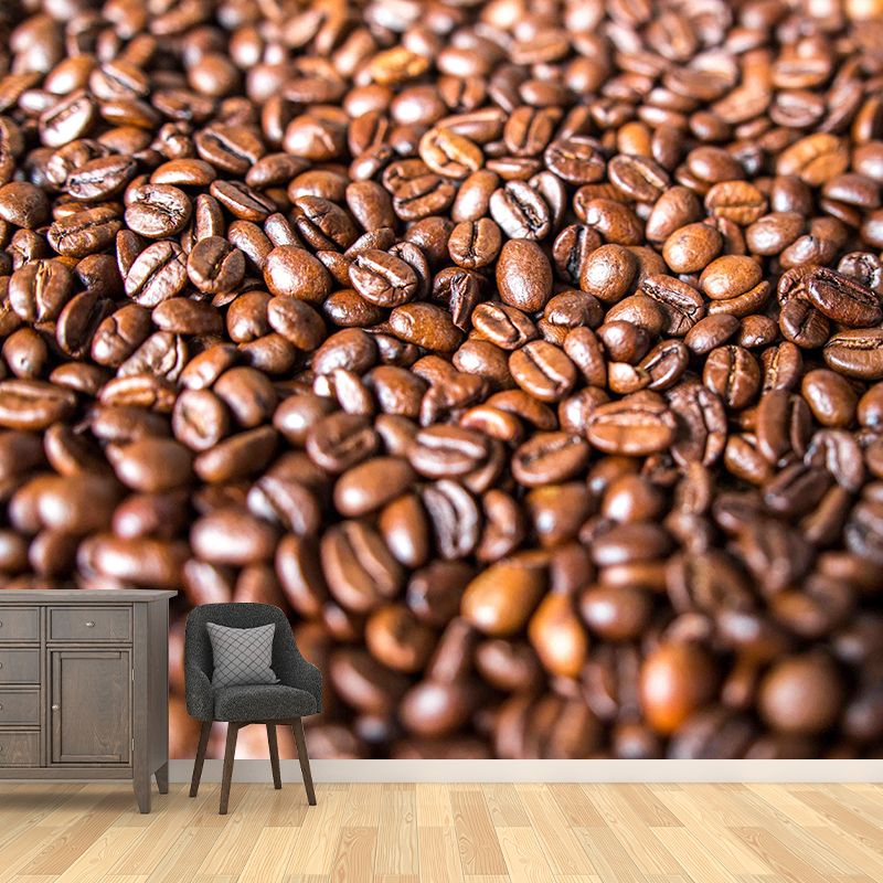 Minimalism Coffee Beans Mural Photography Wall Covering for Coffee Shop