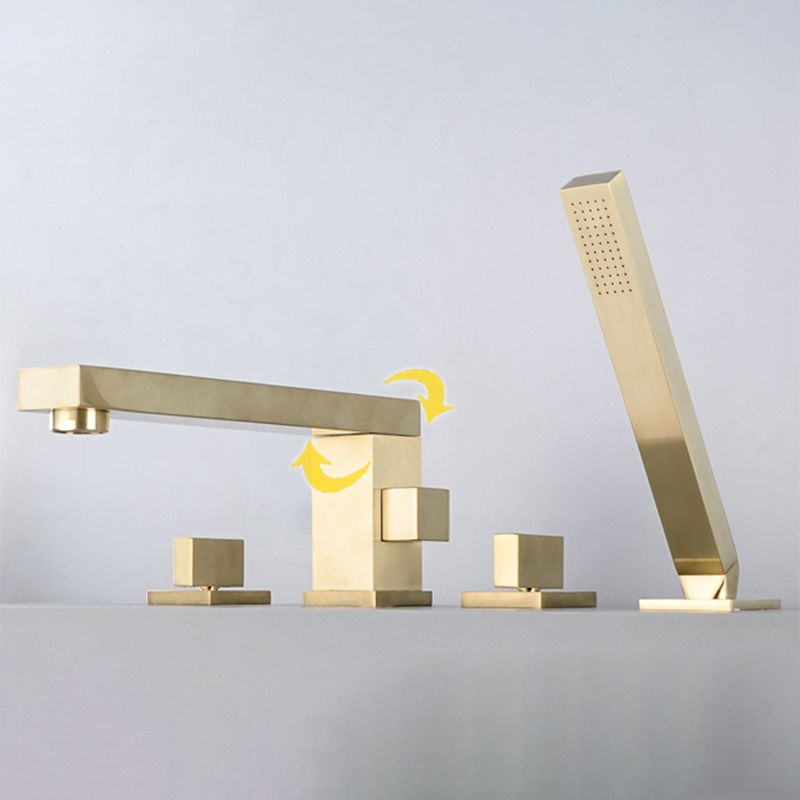 Deck Mounted Metal Freestanding Tub Filler Swivel Freestanding Faucet