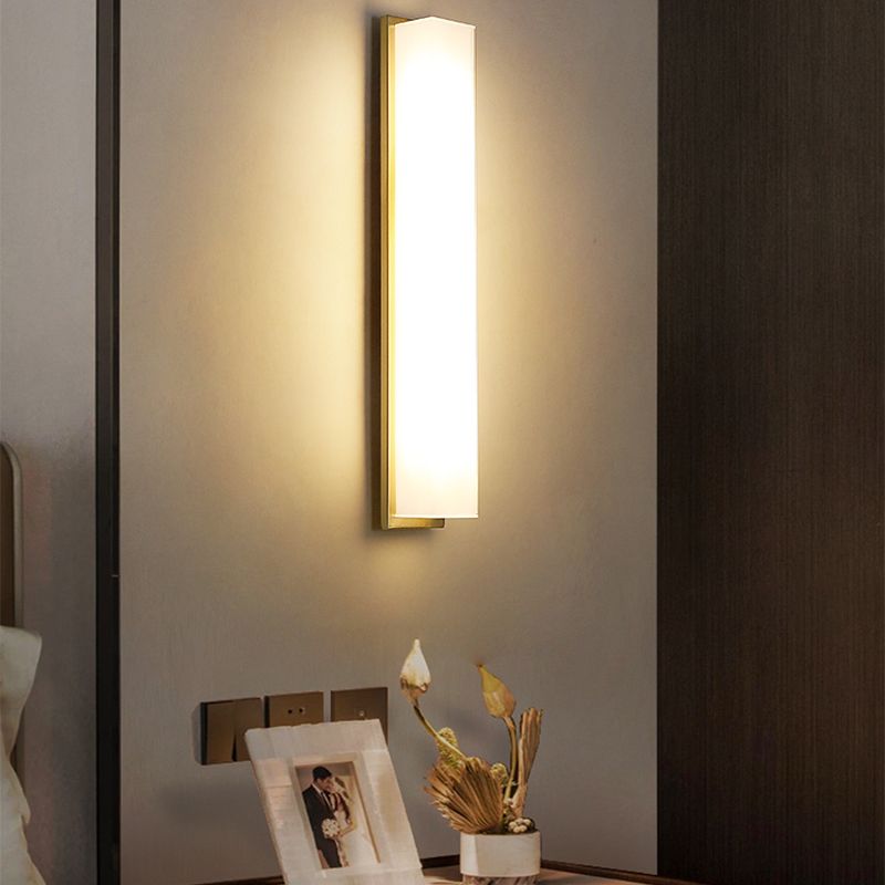 Cylindre d'applications murales en métal moderne 1 lumière murale légère avec verre pour chambre à coucher