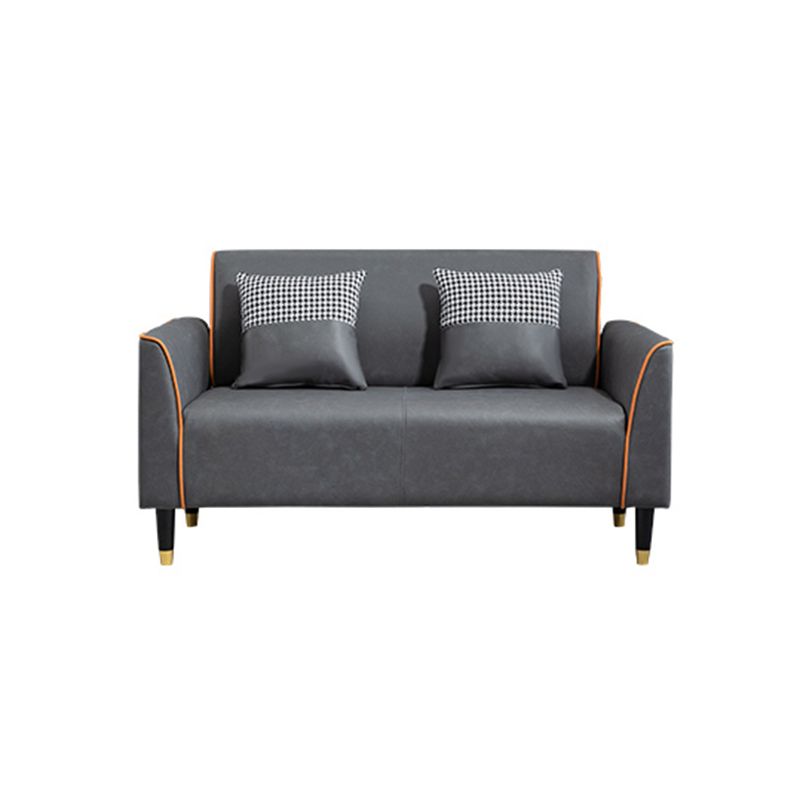 Glam Tight Back Flared Arm Living Room Faux Leather Standard Seating