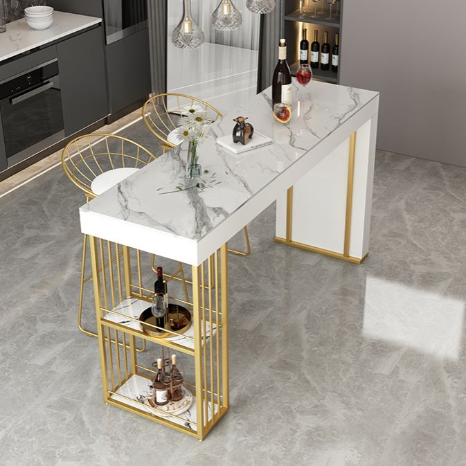 Contemporary Steel Rectangle Counter Height Table Indoor Bar Height Cocktail Table