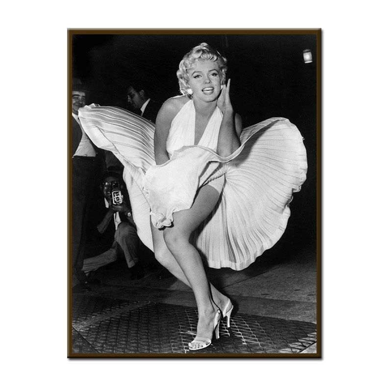 Décoration murale sur toile de couleur claire Marilyn Monroe pour chambre de garçon, texturée