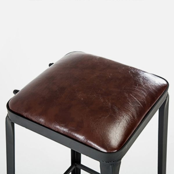 Industrial Style Bar-stool PU Leather Counter Bar Stool with Metal Legs for Restaurant