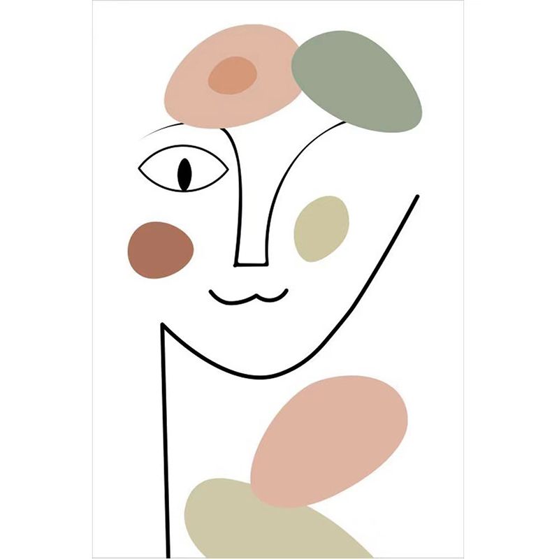 Modern Abstract Carpet Beige Polyester Area Rug Anti-Slip Indoor Rug for Home Decor