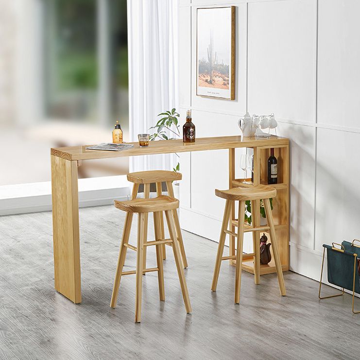 Glam Style 1/2/4 Pieces Bar Table Set Rectangle Bar Table with Wood Stools