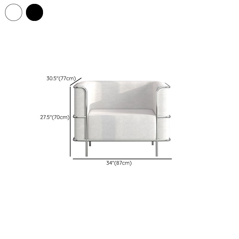 Tight Back Settee Stain Resistant Solid Color Sofa for Living Room