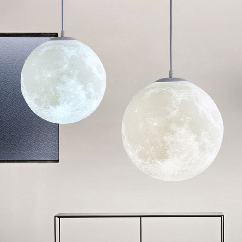 1 leichter Mondhängeleuchte Einfachheit Nordic Style Plastikdecke Anhänger Licht für Schlafzimmer